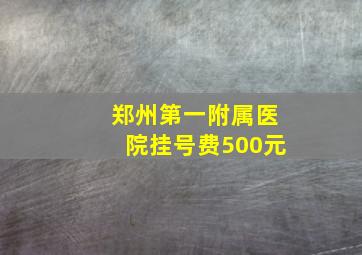 郑州第一附属医院挂号费500元