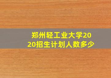 郑州轻工业大学2020招生计划人数多少