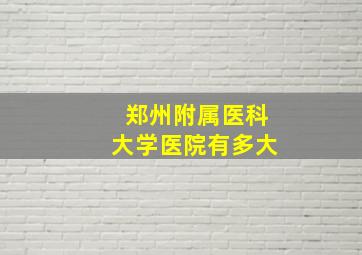 郑州附属医科大学医院有多大