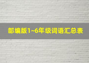 部编版1~6年级词语汇总表