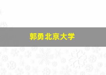 郭勇北京大学