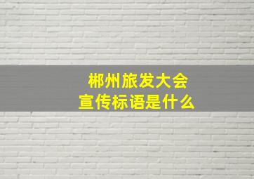 郴州旅发大会宣传标语是什么