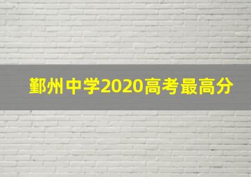 鄞州中学2020高考最高分