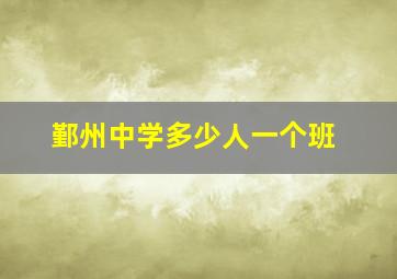 鄞州中学多少人一个班