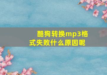 酷狗转换mp3格式失败什么原因呢