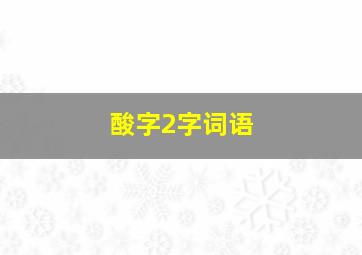 酸字2字词语