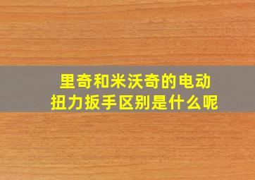 里奇和米沃奇的电动扭力扳手区别是什么呢