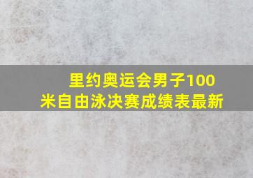 里约奥运会男子100米自由泳决赛成绩表最新