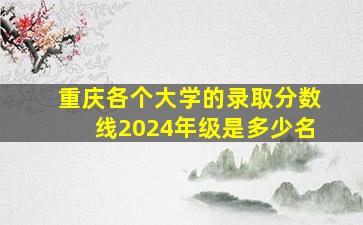 重庆各个大学的录取分数线2024年级是多少名