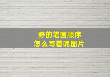 野的笔画顺序怎么写着呢图片