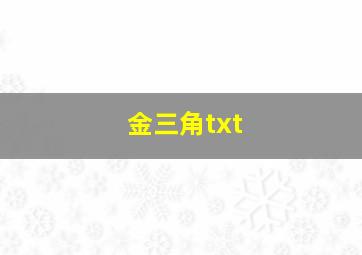 金三角txt