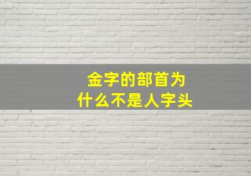 金字的部首为什么不是人字头