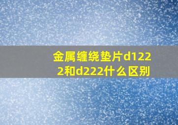 金属缠绕垫片d1222和d222什么区别