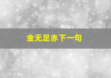 金无足赤下一句