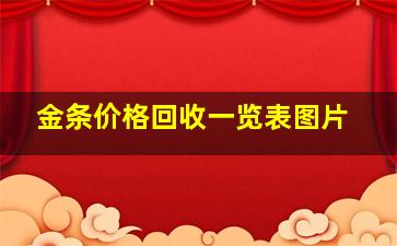 金条价格回收一览表图片