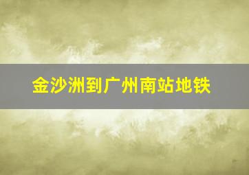 金沙洲到广州南站地铁