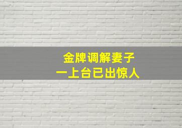 金牌调解妻子一上台已出惊人