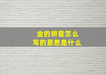 金的拼音怎么写的意思是什么