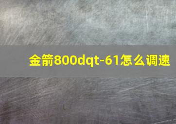 金箭800dqt-61怎么调速