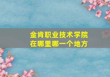 金肯职业技术学院在哪里哪一个地方