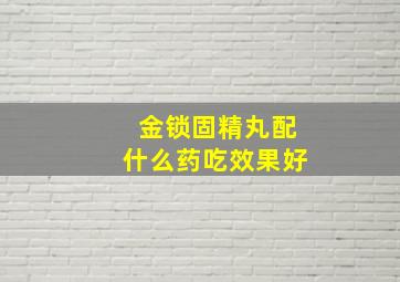 金锁固精丸配什么药吃效果好