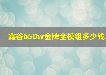 鑫谷650w金牌全模组多少钱