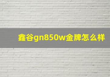 鑫谷gn850w金牌怎么样