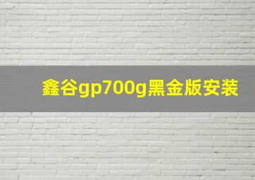 鑫谷gp700g黑金版安装