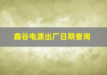 鑫谷电源出厂日期查询