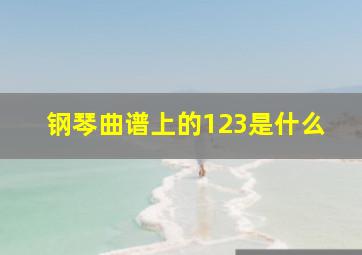 钢琴曲谱上的123是什么