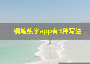 钢笔练字app有3种写法