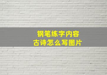 钢笔练字内容古诗怎么写图片