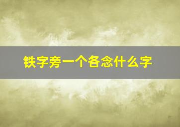 铁字旁一个各念什么字