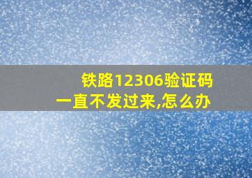 铁路12306验证码一直不发过来,怎么办