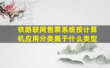 铁路联网售票系统按计算机应用分类属于什么类型