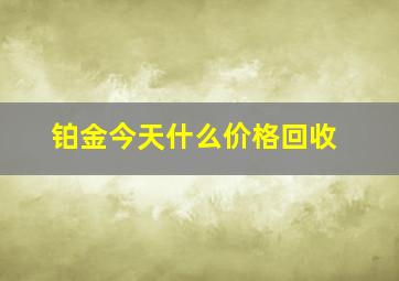 铂金今天什么价格回收