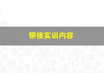 铆接实训内容