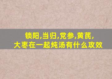 锁阳,当归,党参,黄芪,大枣在一起炖汤有什么攻效