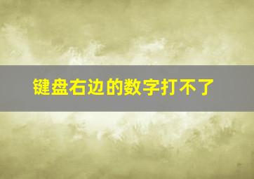 键盘右边的数字打不了