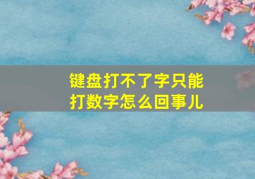 键盘打不了字只能打数字怎么回事儿