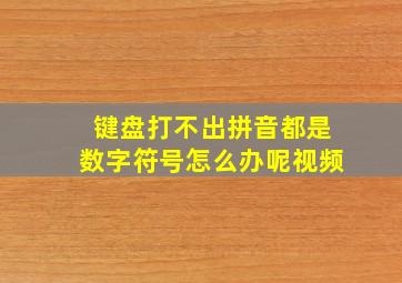 键盘打不出拼音都是数字符号怎么办呢视频