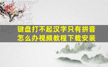 键盘打不起汉字只有拼音怎么办视频教程下载安装