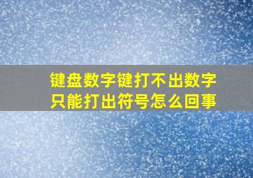 键盘数字键打不出数字只能打出符号怎么回事