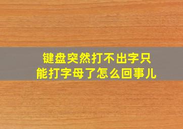 键盘突然打不出字只能打字母了怎么回事儿