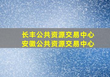 长丰公共资源交易中心安徽公共资源交易中心