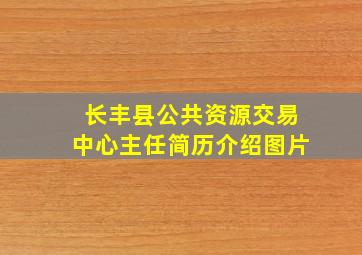 长丰县公共资源交易中心主任简历介绍图片