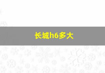 长城h6多大