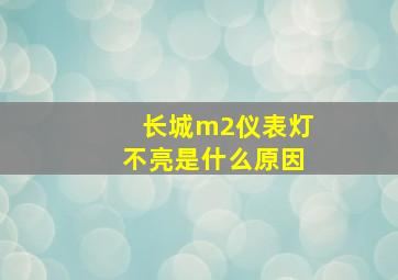 长城m2仪表灯不亮是什么原因