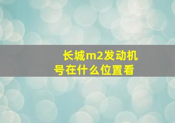 长城m2发动机号在什么位置看