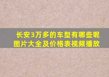 长安3万多的车型有哪些呢图片大全及价格表视频播放